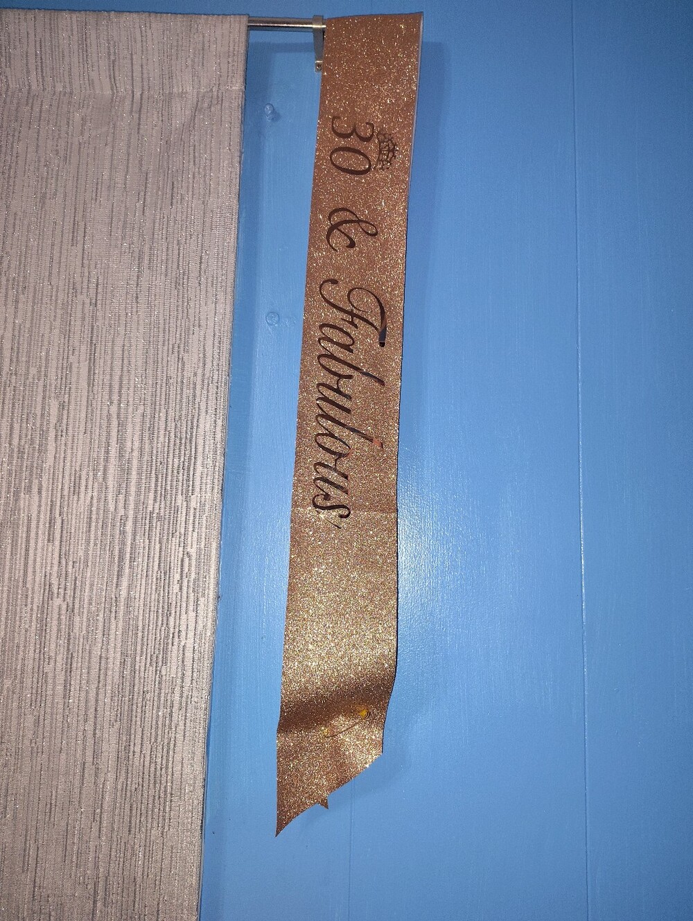 '30 & Fabulous' Sash- Rose Gold Glitter